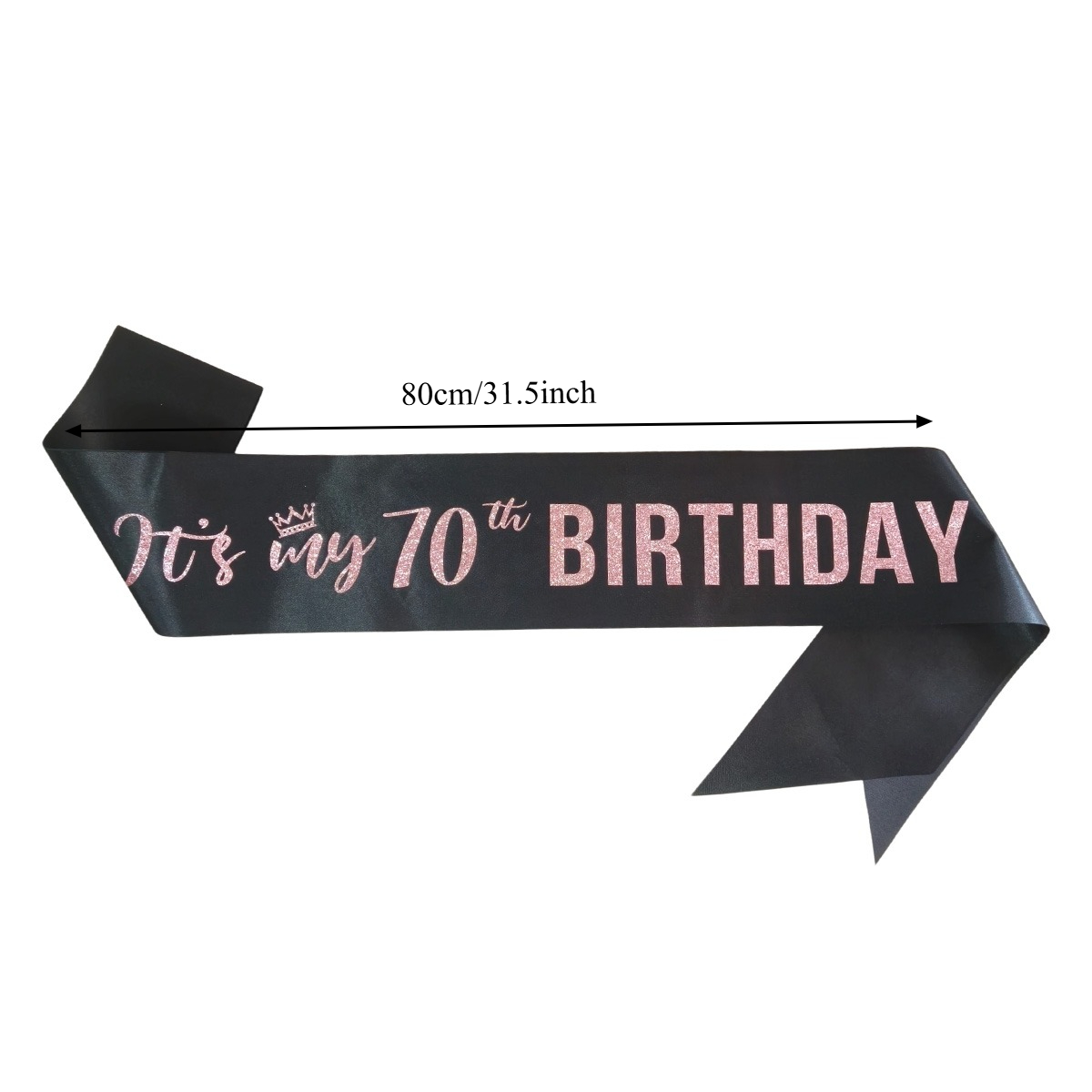 Elegante Banda de Satén Negra  - Birthday Sash Glitter reseña y precio