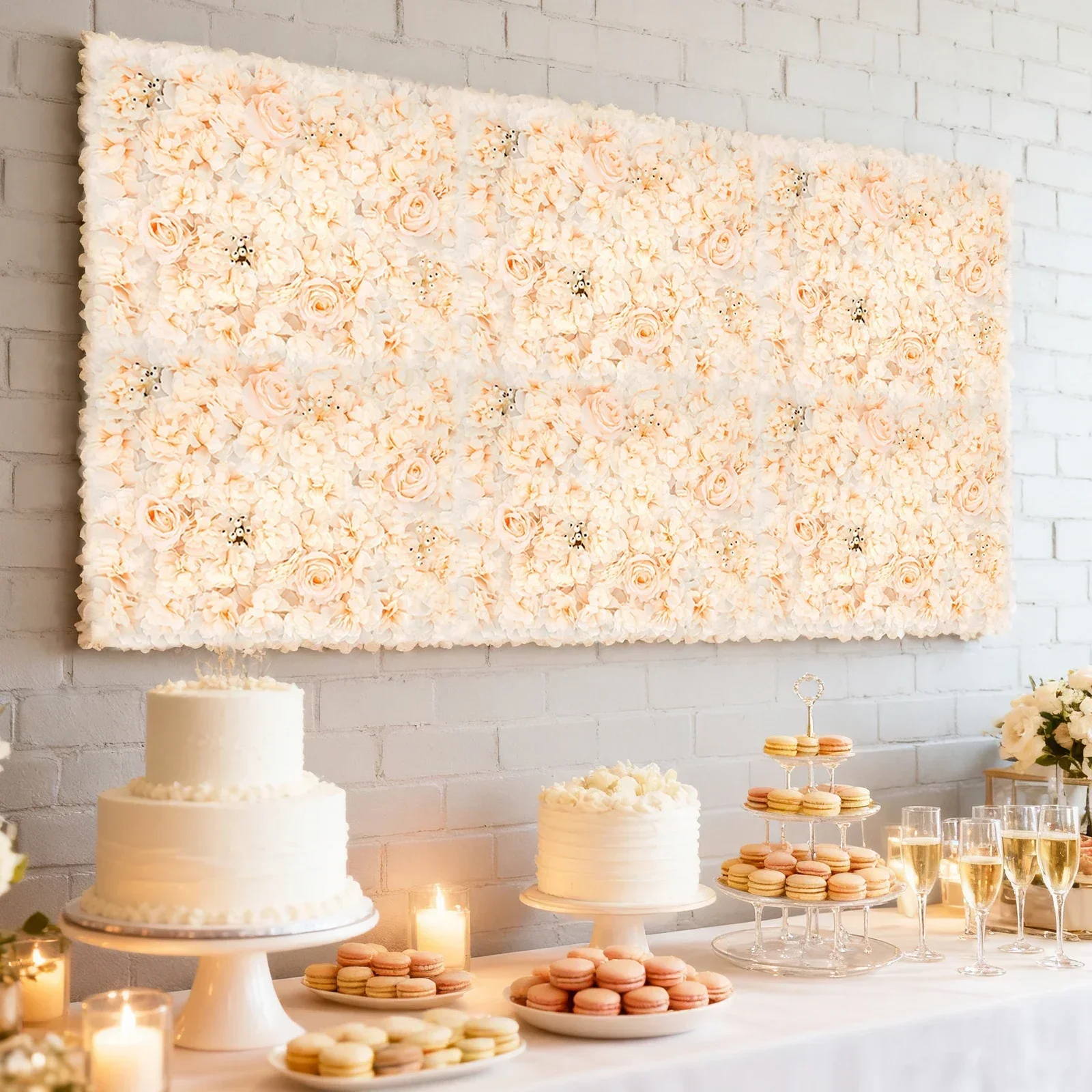 6 Paneles de Flores Artificial - Flower Wall Panel reseña y precio