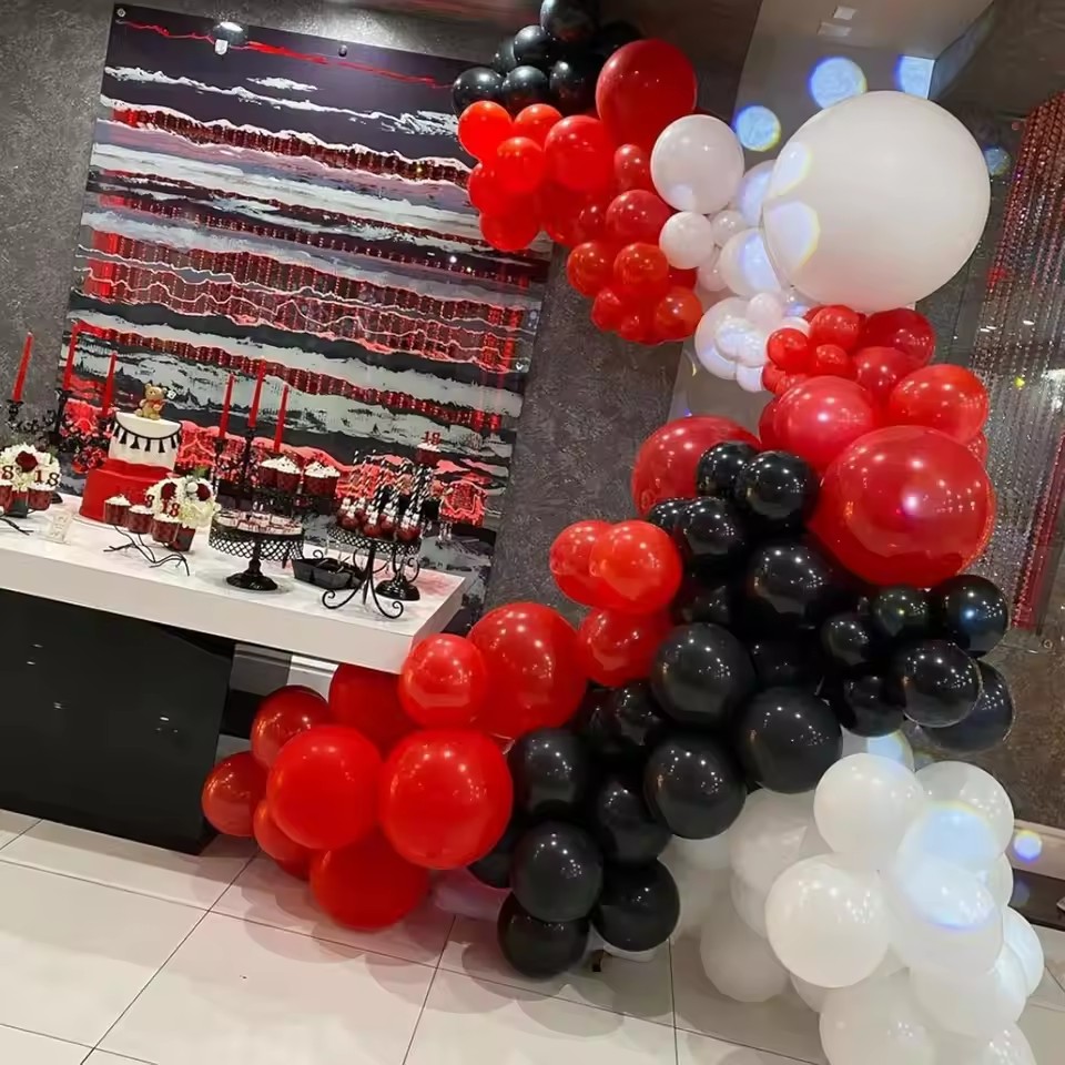 98 Uds. Globos rojos y negros, - Balloon Arch Kit reseña y precio