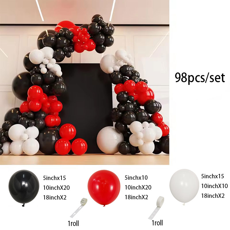 98 Uds. Globos rojos y negros, - Balloon Arch Kit reseña y precio