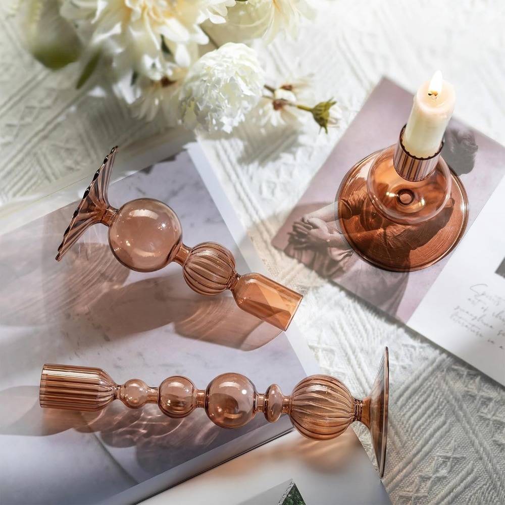 Portavelas de cristal con temá - Centerpiece Stick reseña y precio