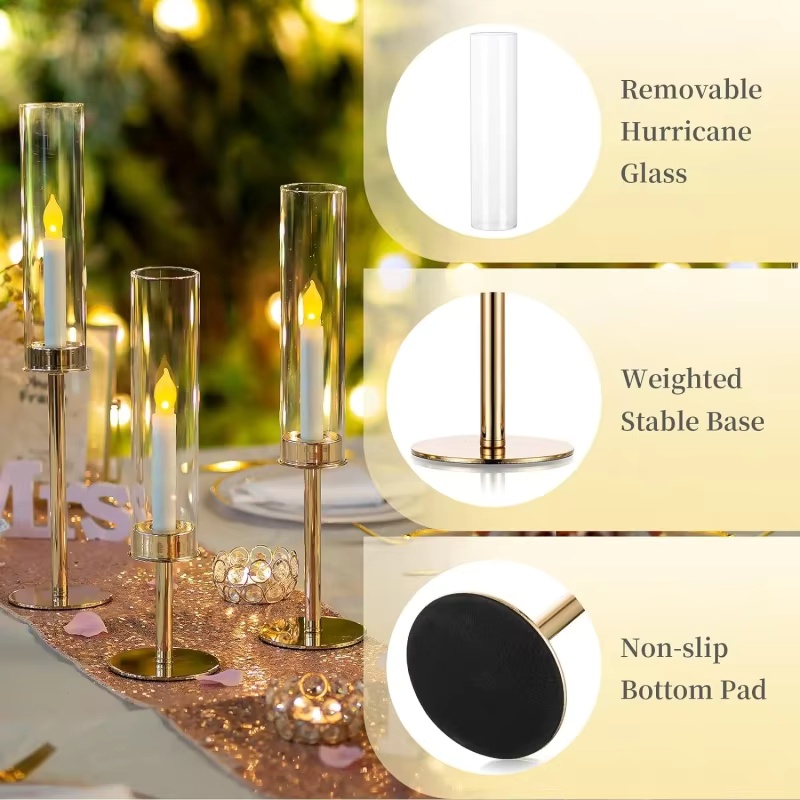 Candelabros dorados Hurricane  - Centerpiece Stick reseña y precio